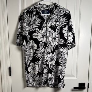 Chubbies Black and White Floral Button Down Shirt